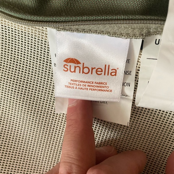 Outdoor chair cushions - set of 10; 2 “Tuscan” - green, and 8 “natural” - white - Picture 6 of 15